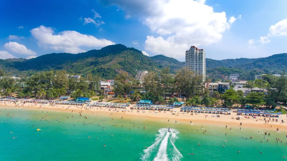 Karon Beach Phuket coastline aerial view