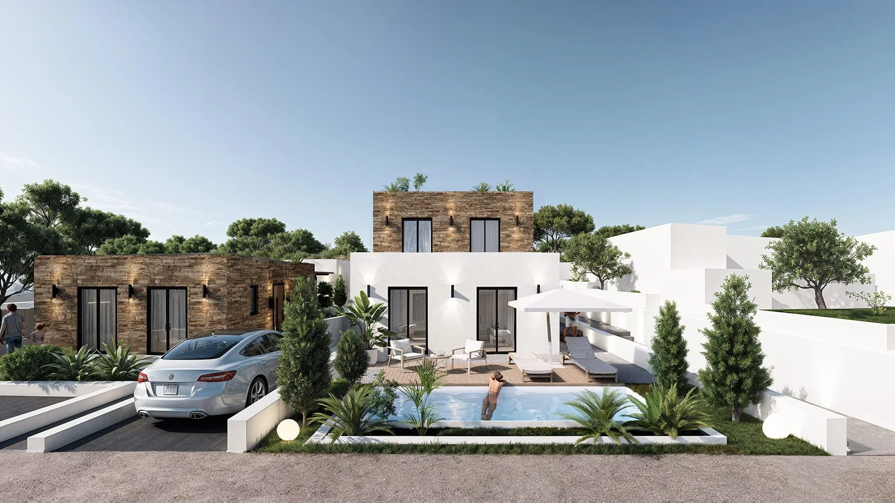 Cycladic villa with a sea-facing pool on Antiparos