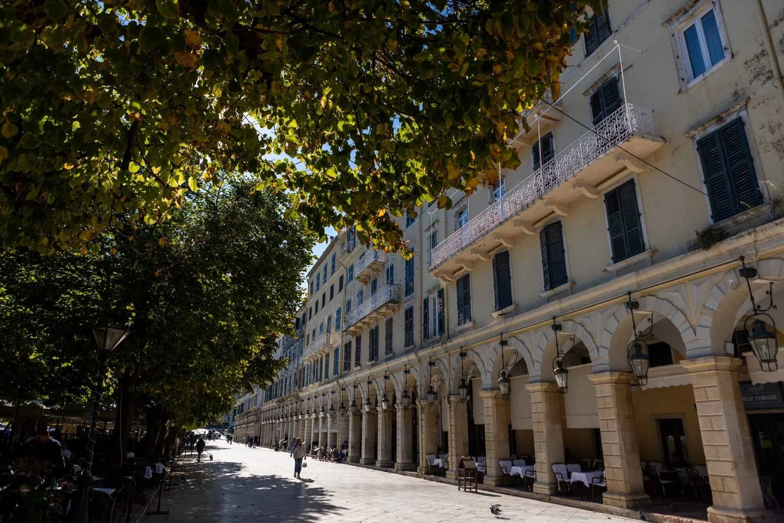 Arcaded Liston promenade in Corfu old town