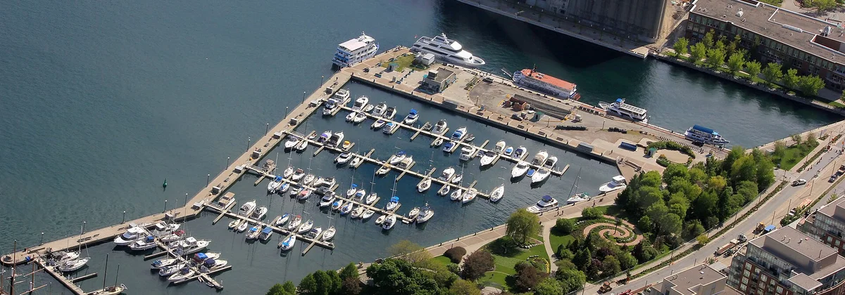 Boats at a marina in Toronto, Ontario
