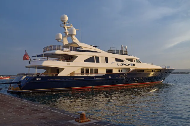 A superyacht berthed at Syracuse in Sicily