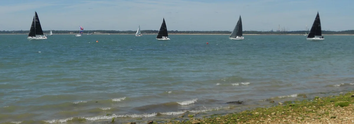 Yachts sailing on the Solent off the English south coast