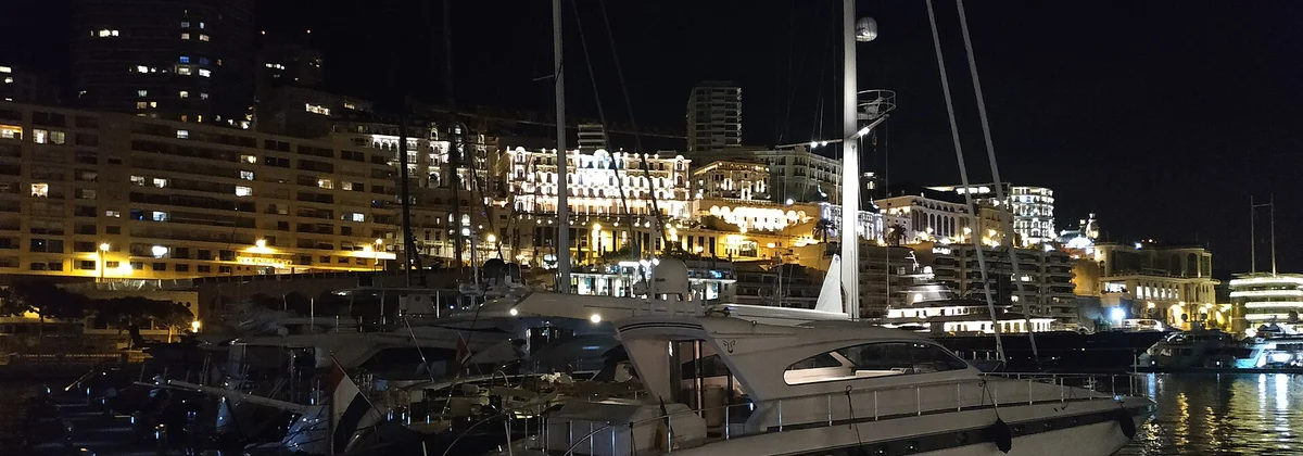 Large yachts moored in Port Hercule, Monaco
