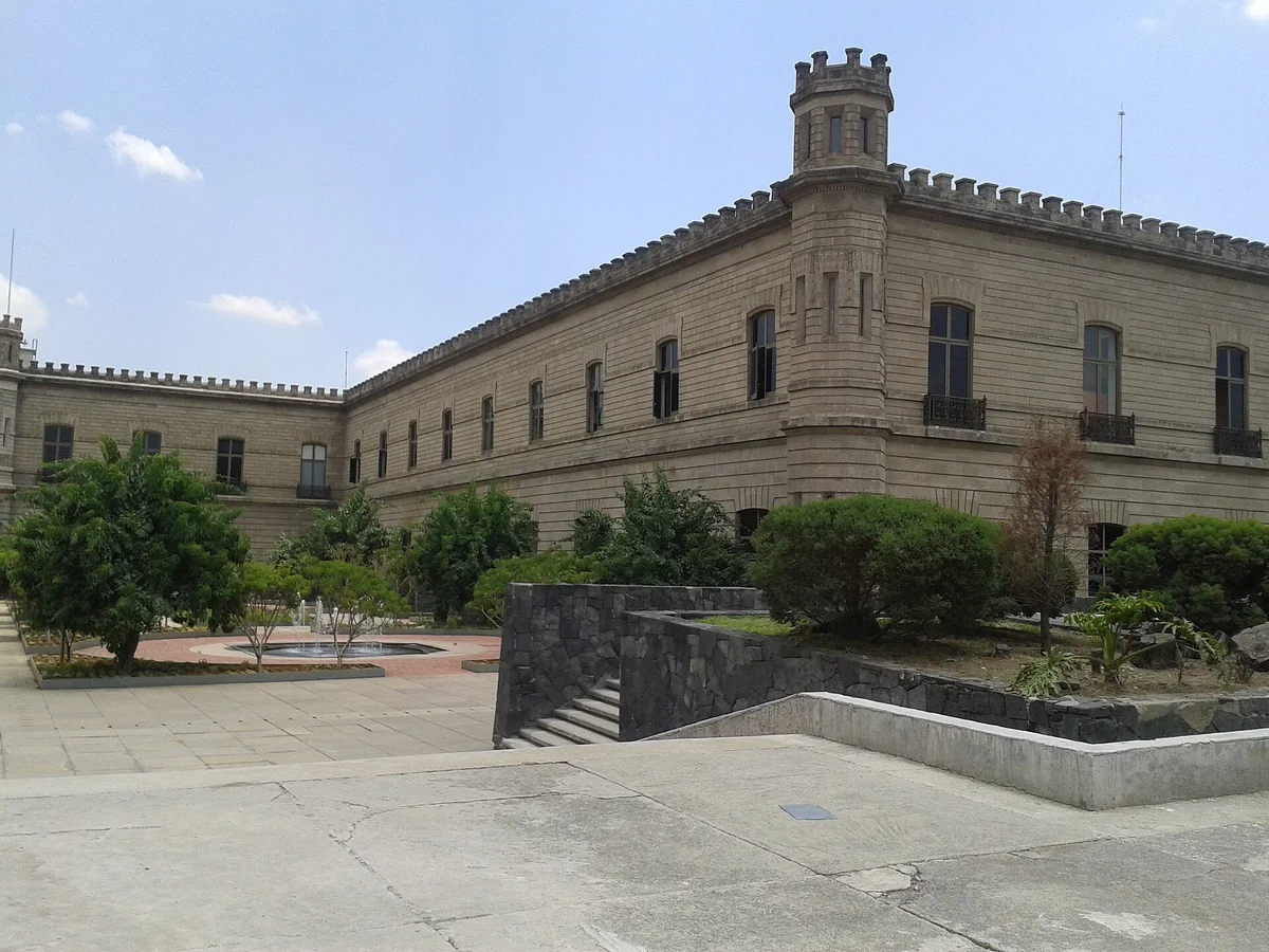 Castellated stone wing of Mexico's national archive