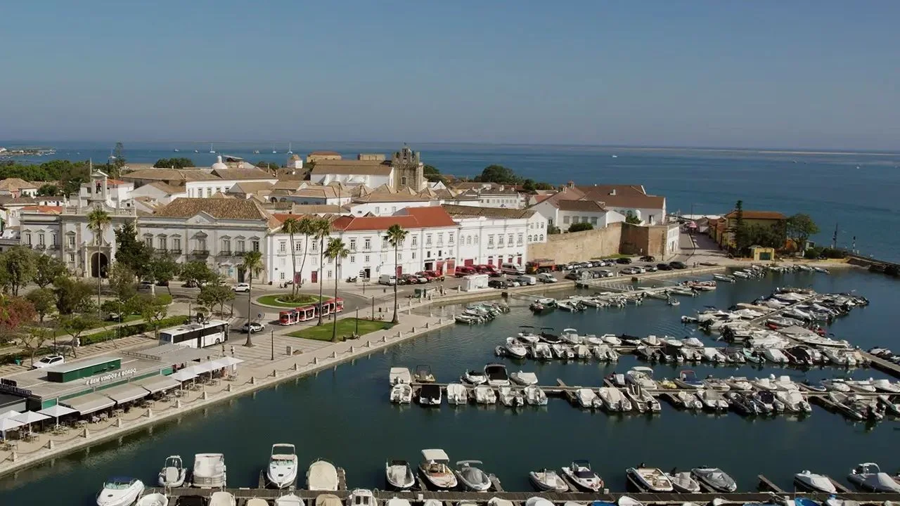 Faro's marina and old town on the Ria Formosa