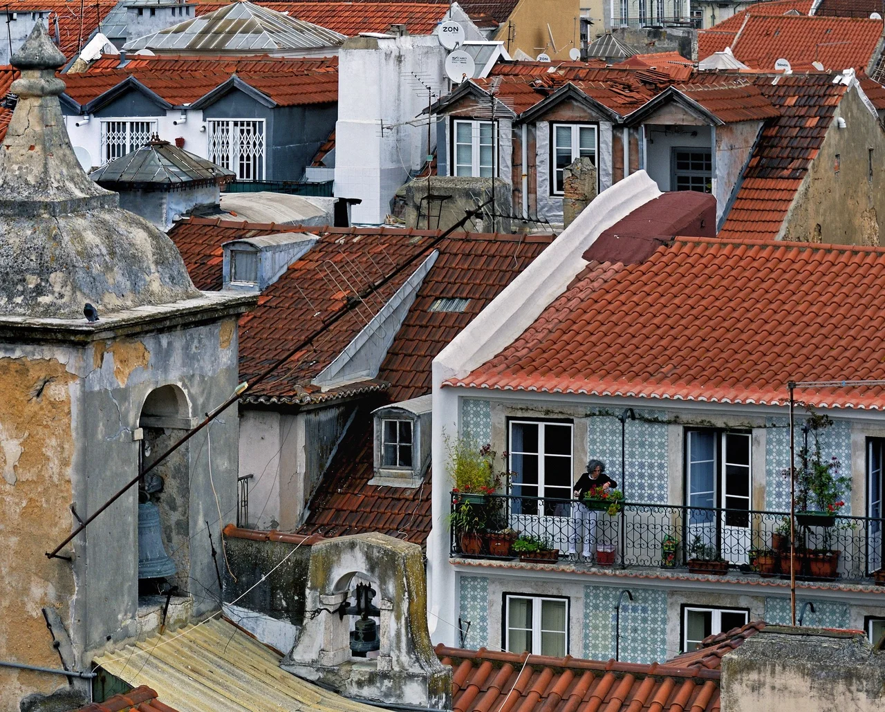 Baixa rooftops seen from Chiado, Lisbon