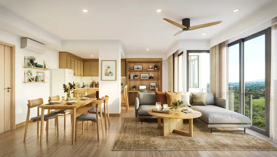 Laguna Reef Beachside interior living room and terrace