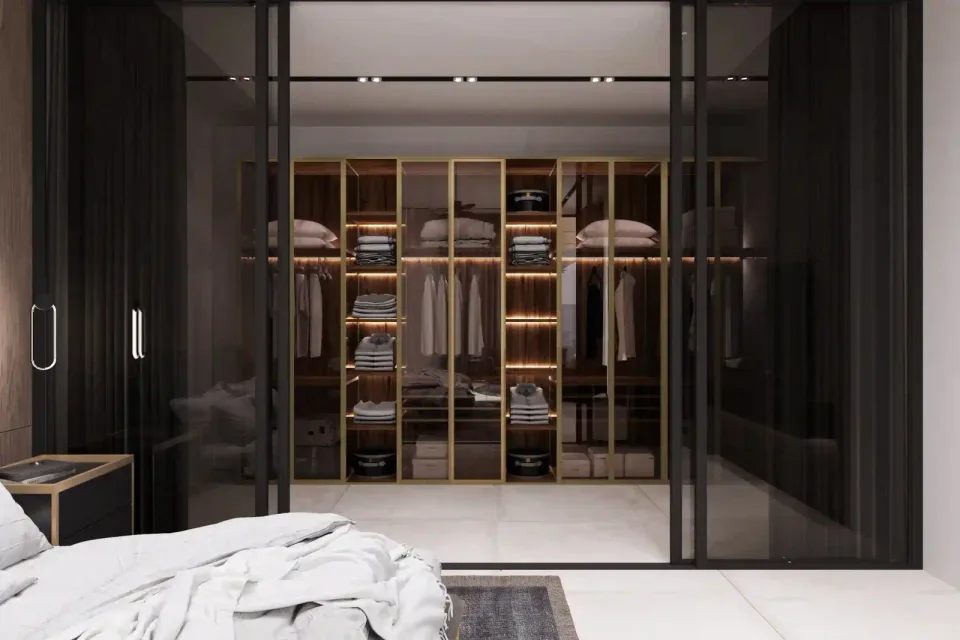 Interior master bedroom at Sunti Villas