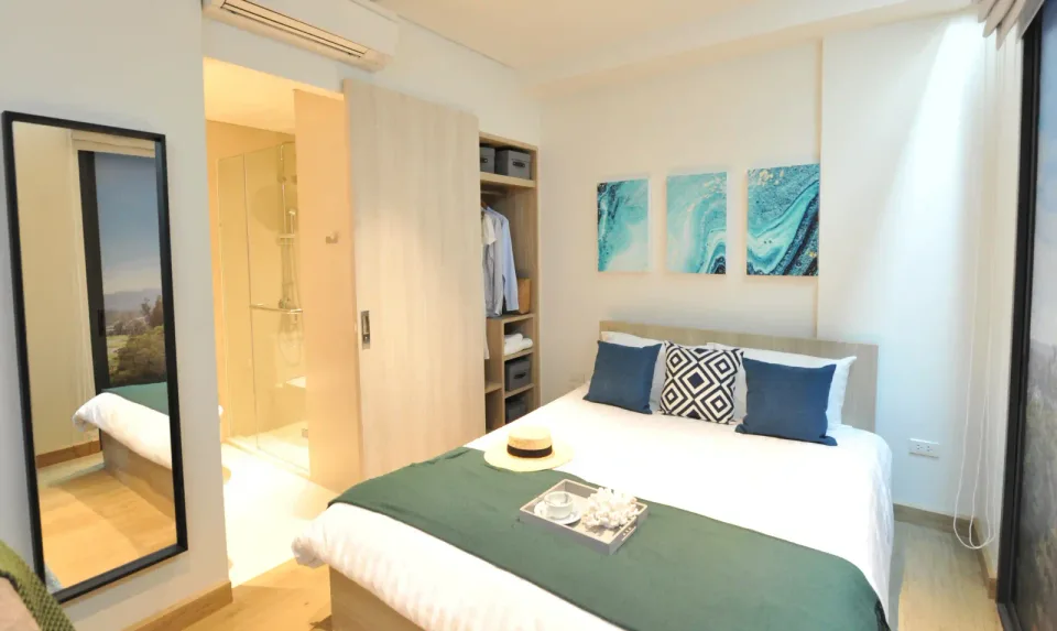 Skypark Aurora Phuket, furnished interior, bedroom and lounge