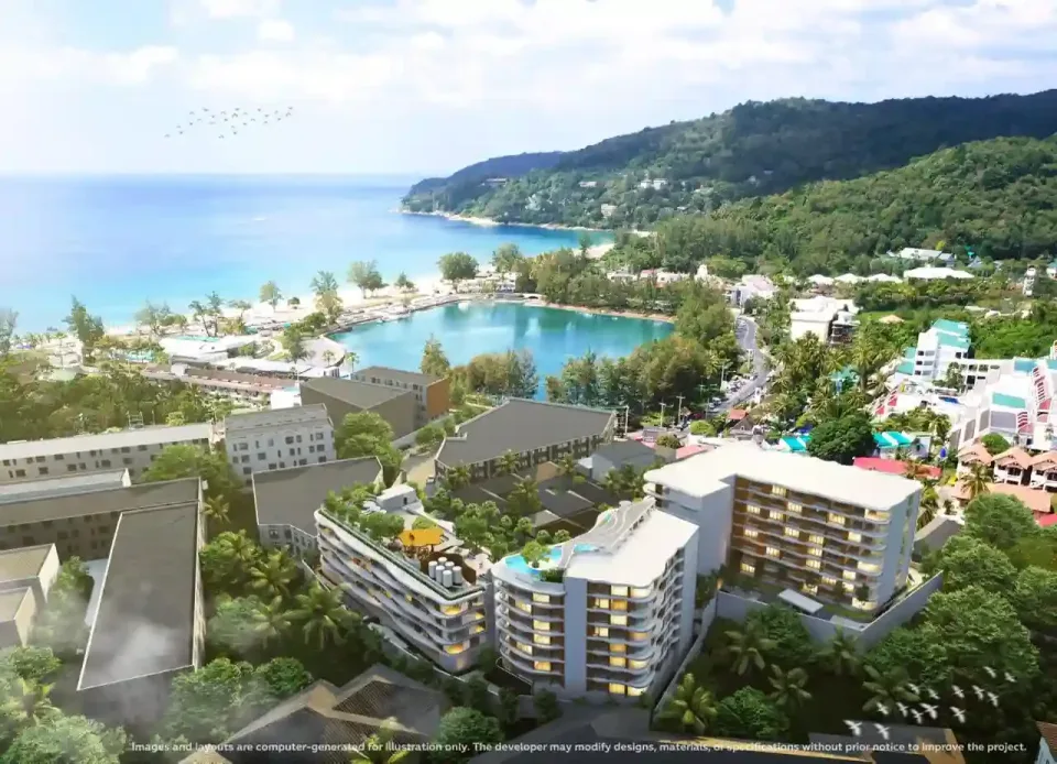 Vibe Residence Karon, building façade and main entrance