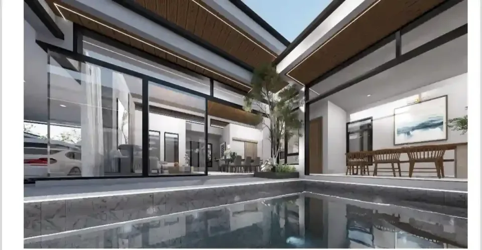 To'Summer Villa exterior pool and terrace, private garden south Phuket villa