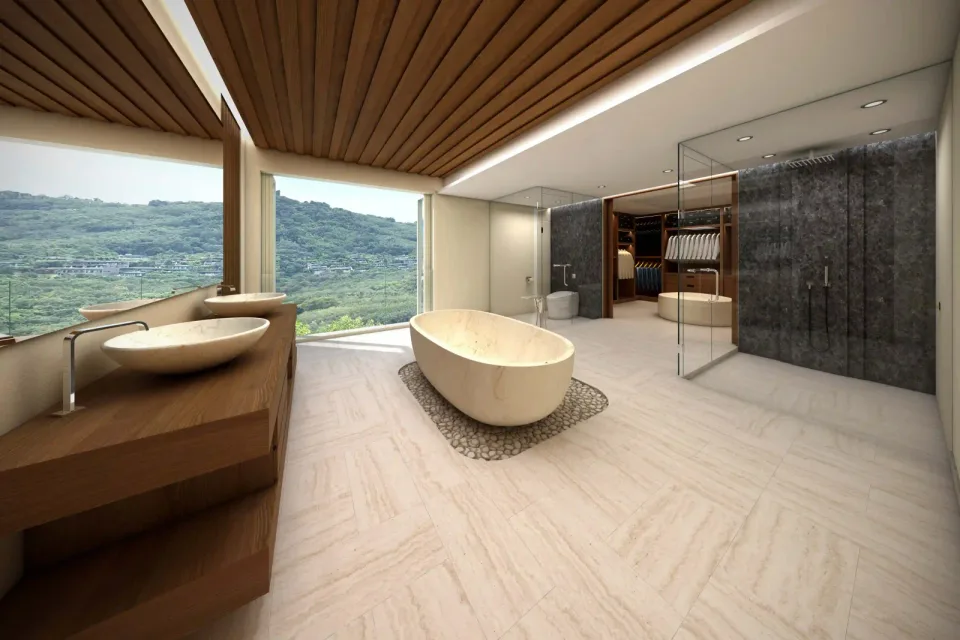 Cohiba Villas interior, open-plan living area with premium finishes