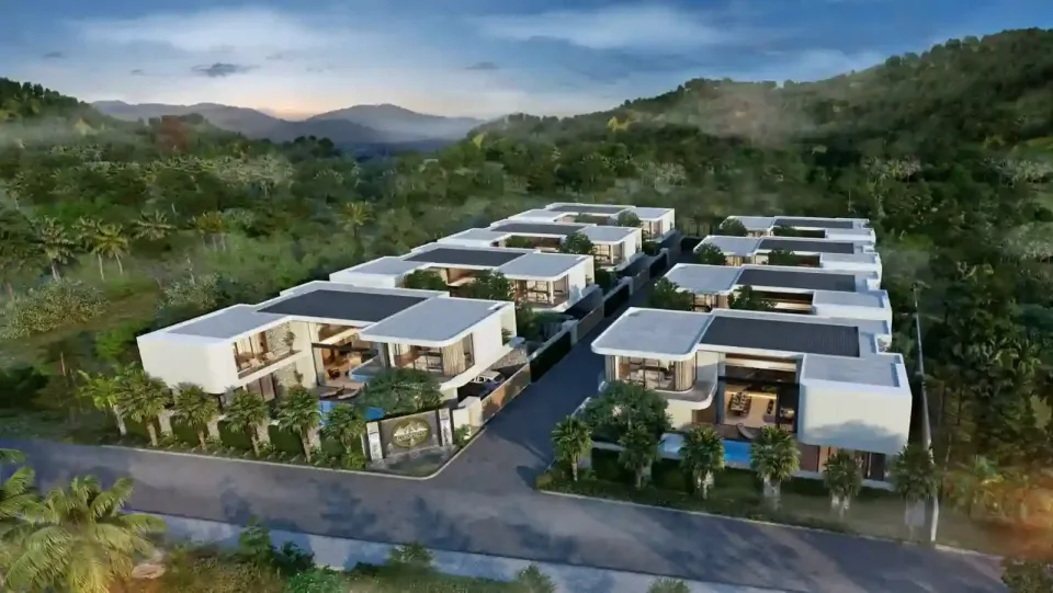 Montana Hills Villa exterior from hillside