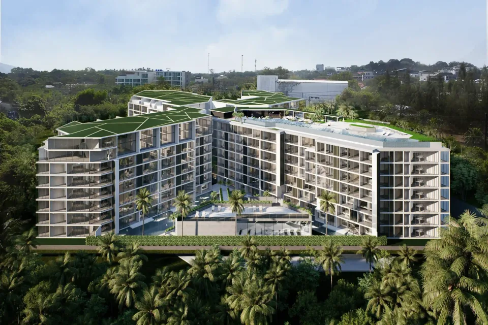 Next Point Condominium pool and garden amenities, Rawai south Phuket