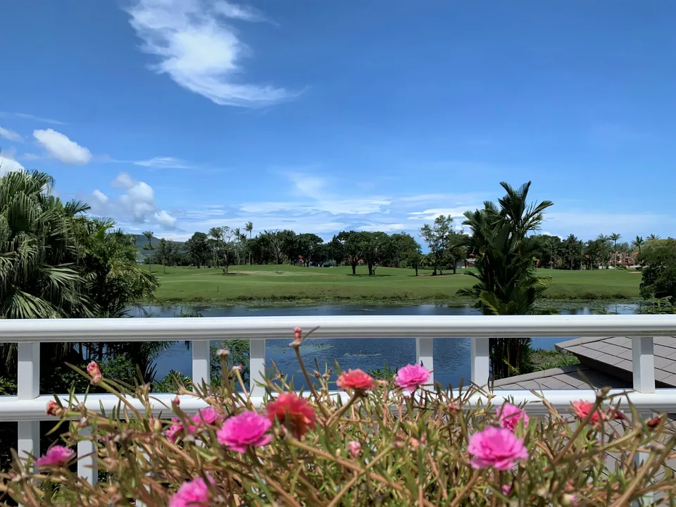 Laguna Homes, view from a villa over the lake and golf course