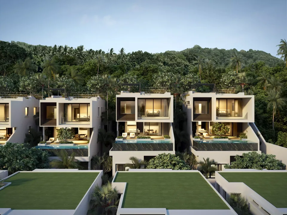 Maison Sky Villas, villas on the hillside, developer render
