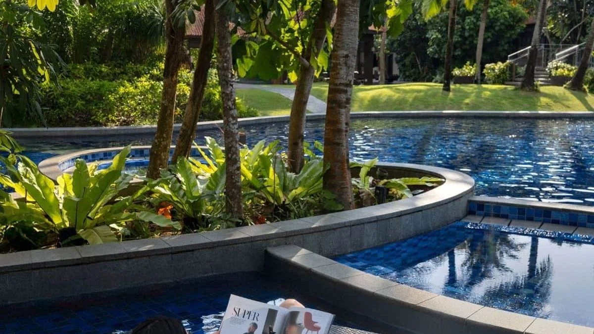 A pool at Resorts World Sentosa