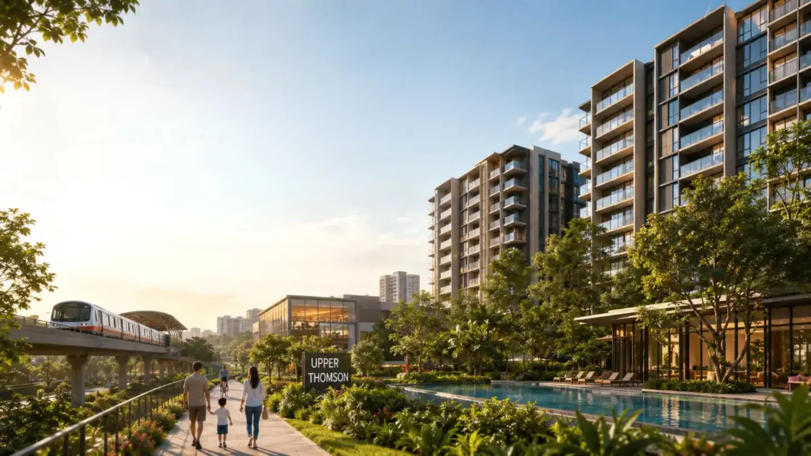 Upper Thomson Residences with its landscaped decks (developer render)